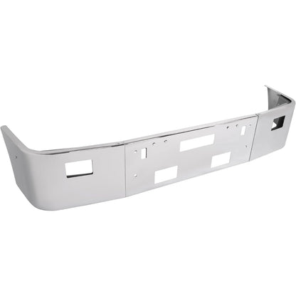 ALMULOO Front Bumper 3Pcs w/Tow, Vent, Fog Light Cut-outs