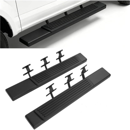 ALMULOO Pair Regular Running Boards Compatible with 2015-2026 Ford F-150 Regular Cab Running Boards Step Nerf Bars Steel+Plastic Powder Coated+Textured Black Left + Right Side