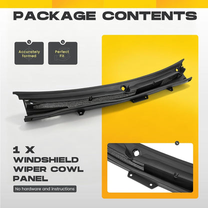 Windshield Wiper Cowl Panel Compatible with 2014-2015 Chevy Chevrolet Silverado 1500 Crew Double Regular Cab Replace for 23207951 Window Cowl Vent Grille Plastic(PP+Rubber+ABS) Black