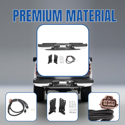 Rear Step Bumper Compatible with 1999-2007 Chevy Chevrolet Silverado GMC Sierra 2500 HD 3500 Truck Chrome Steel Replacement for GM1103129 12473000 GM1103141 GM1191121 LYAM-285T