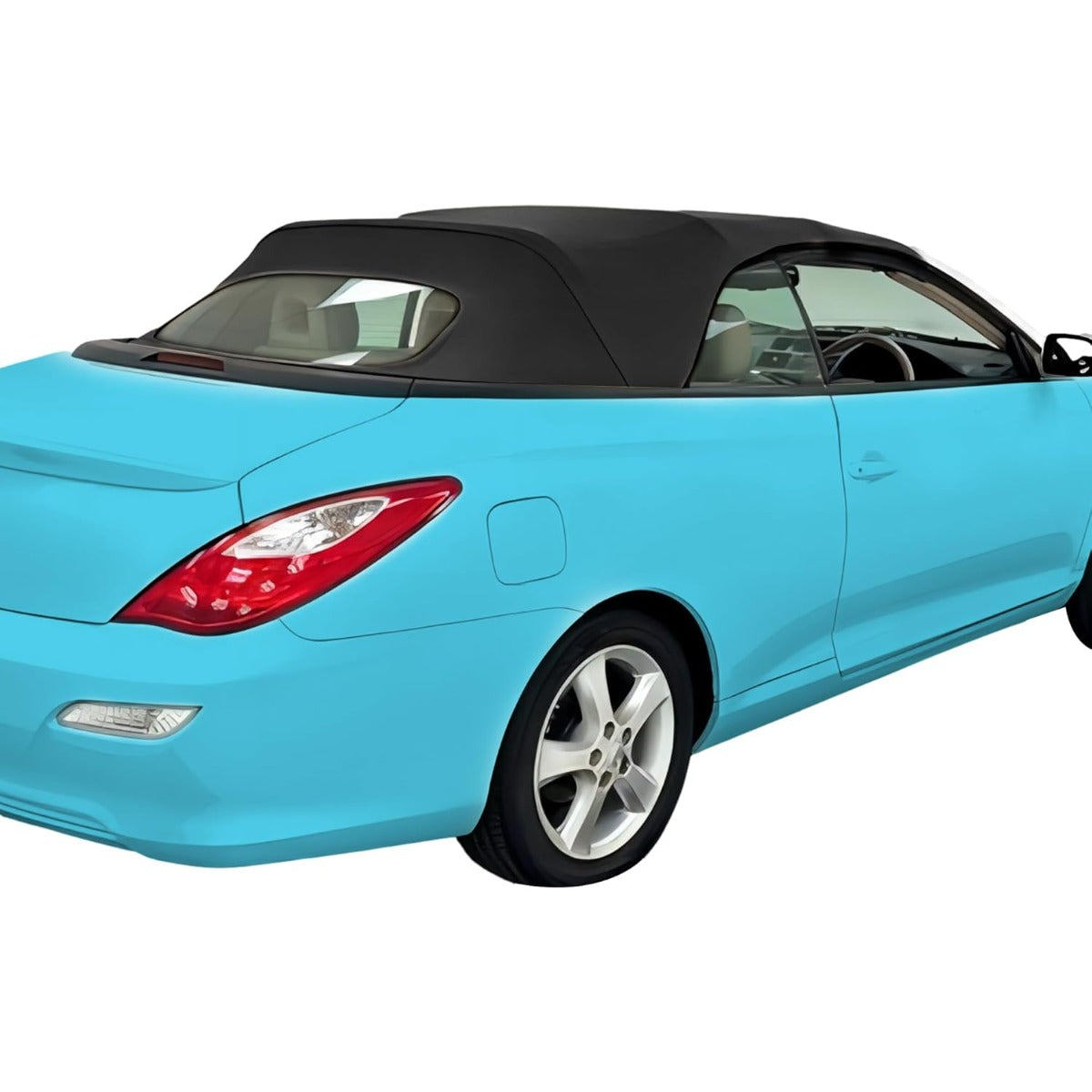 Convertible Soft Top for 2004-2009 Toyota Solara Black Color with Clear Glass Windows Sailcloth Vinyl Soft Roof Replacement