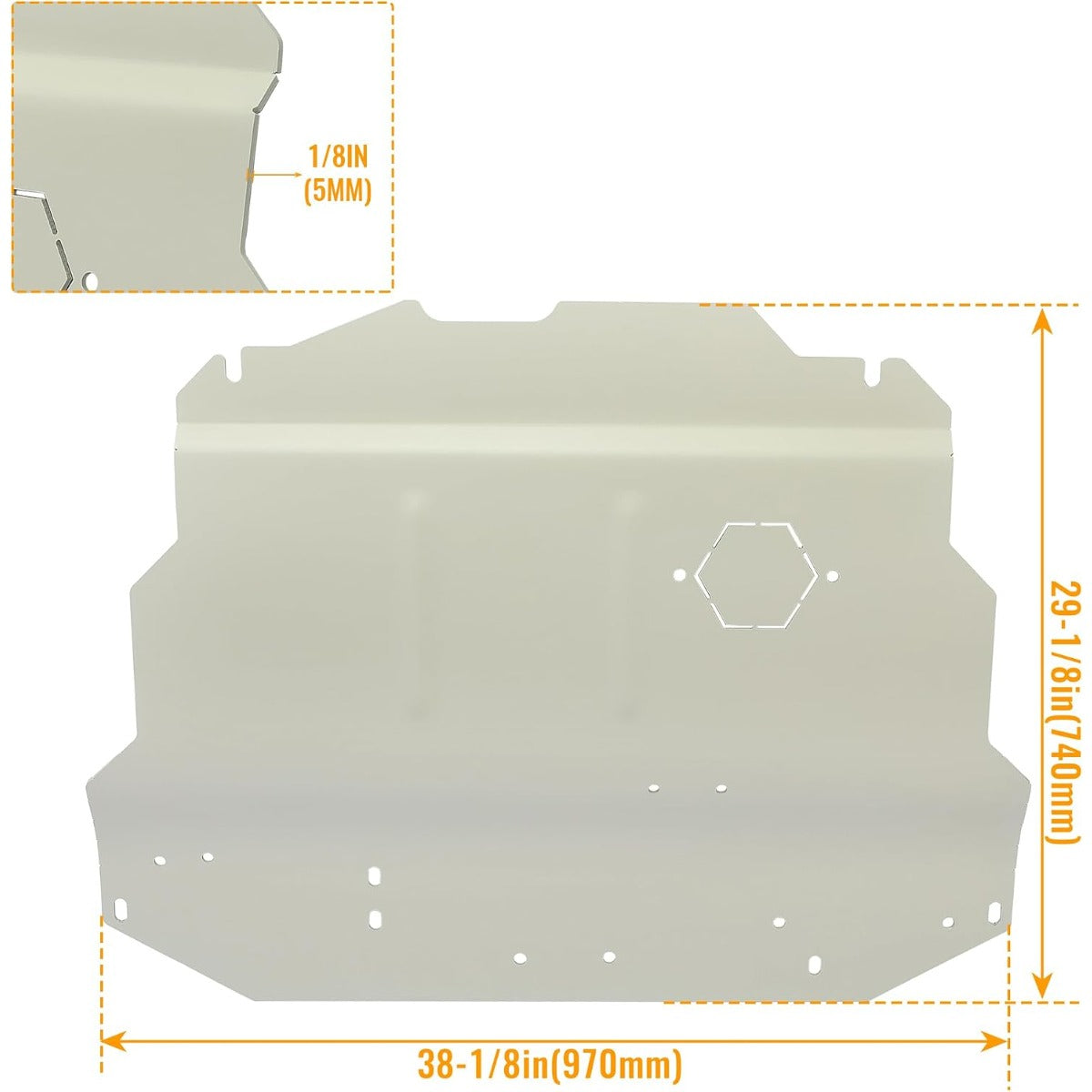 Aluminum Skid Plate Belly Pan Compatible with 1998-2010 Volkswagen VW Jetta Golf Beetle MK4