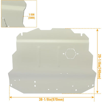 Aluminum Skid Plate Belly Pan Compatible with 1998-2010 Volkswagen VW Jetta Golf Beetle MK4