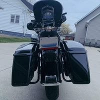 Load image into Gallery viewer, KUAFU Saddle Bags Trunk W/Lid &amp; Latch Key with Black Bracket Compatible with 1984-2017 Harley Davidson Softail Models Saddlebag Conversion Bracket Kit Support Mounts 2 Packages LTS+LYHD-08-B
