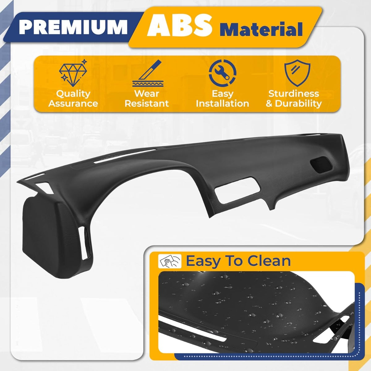 Black Dashboard Cover Compatible with 1989-1994 Nissan 240SX w/o Heads Up Display Cutout ABS Plastic Painted&Textured