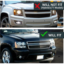 Upper & Lower Mesh Grille Compatible with 2007-2014 Chevy Chevrolet Avalanche Tahoe Suburban 1500 2500 Replacement for GM1200596 GM1200563 GM1200590 GM1200609 - Chrome Silvery