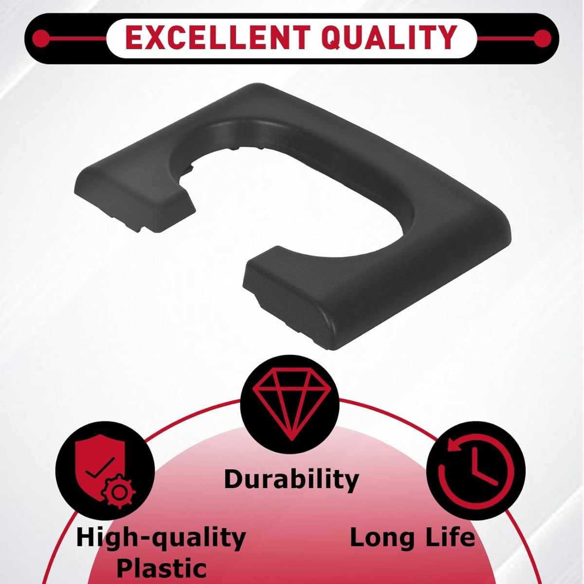 Center Console Cup Holder Armrest Pad Replacement Compatible with 2004-2014 Ford F150 Black