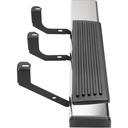 6.5 inch Running Board Side Step Compatible with 2002-2008 Dodge Ram 1500 2500 Regular Cab Step Nerf Bar 304 Stainless Steel+Plastic Powder Coated+Textured Black+Silvery