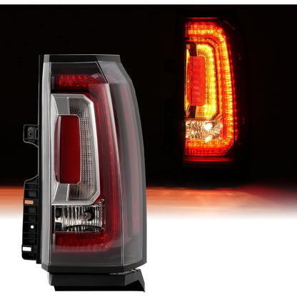ALMULOO Right LED Tail Light w/Bulb Compatible with 2015-2020 GMC Yukon/Yukon XL Replacement for 84536243 GM2801268 Rear Brake Reverse Turn Signal Lamp LED DRL Clear Lens - Passenger Side