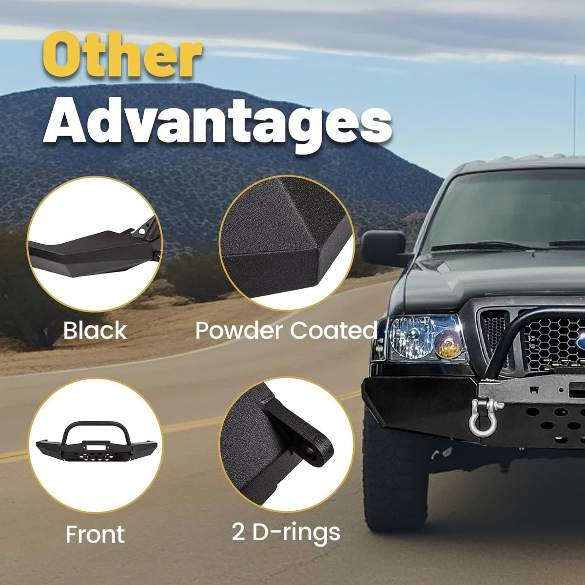 ECOTRIC Front Bumper Compatible with 1998-2011Ford Ranger