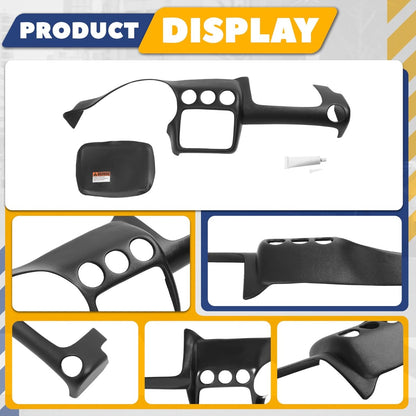 Dashboard Cover Compatible with 1997-2002 Pontiac Firebird ABS & PVC Plastic Painted & Textured Matte Black