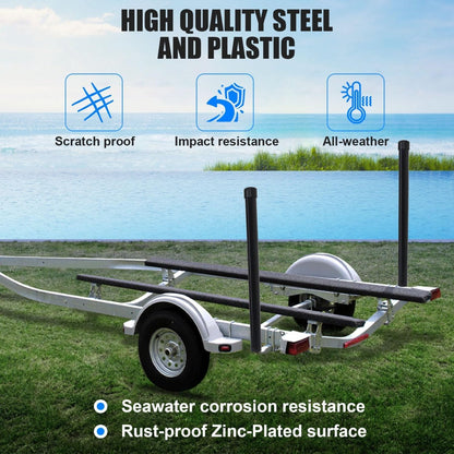 ECOTRIC 40"-60'' Boat Trailer Post Guides Fits Frames up to 3" W x 4-1/4" H Boating & Sailing Poles Guide Bars for Canoe Fishing Boat Kayak Ski Boat 2Pcs