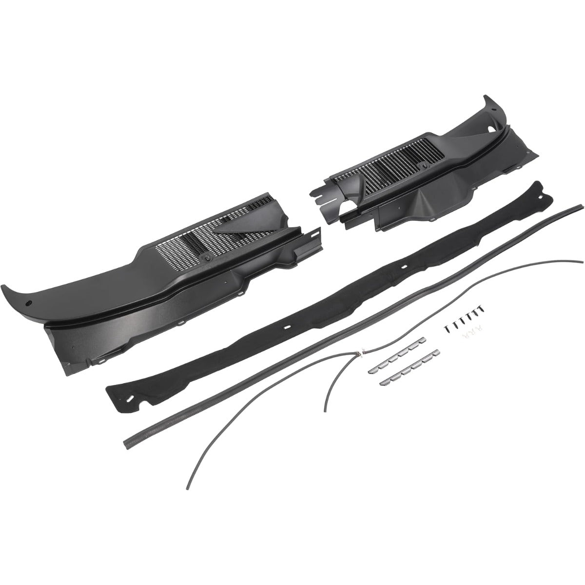 KUAFU Windshield Wiper Cowl Panel Compatible with 2002-2008 Dodge Ram 1500/2003-2009 Ram 2500/2003-2010 Ram 3500 Replacement for 55056006AE Cowl Vent Grille Plastic(ABS) Unfinished Black