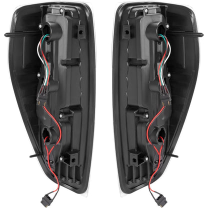 ALMULOO Pair Tail Light Compatible with 2004-2012 Chevy Chevrolet Colorado GMC Canyon Isuzu i-280 i-290 i-350 i-370 Tail Lamp w/LED with LED Tube Bar Clear Lens Replacement for GM2800164 GM2801164