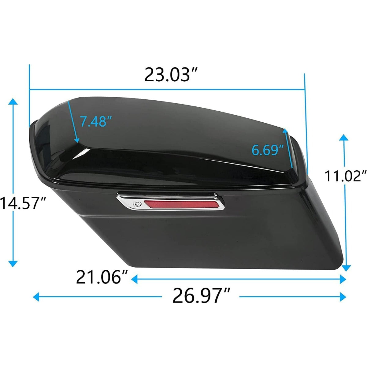 Saddle Bags Trunk W/Lid & Latch Key with Black Bracket Compatible with 1984-2017 Harley Davidson Softail Models Saddlebag Conversion Bracket Kit Support Mounts 2 Packages LTS+LYHD-08-B