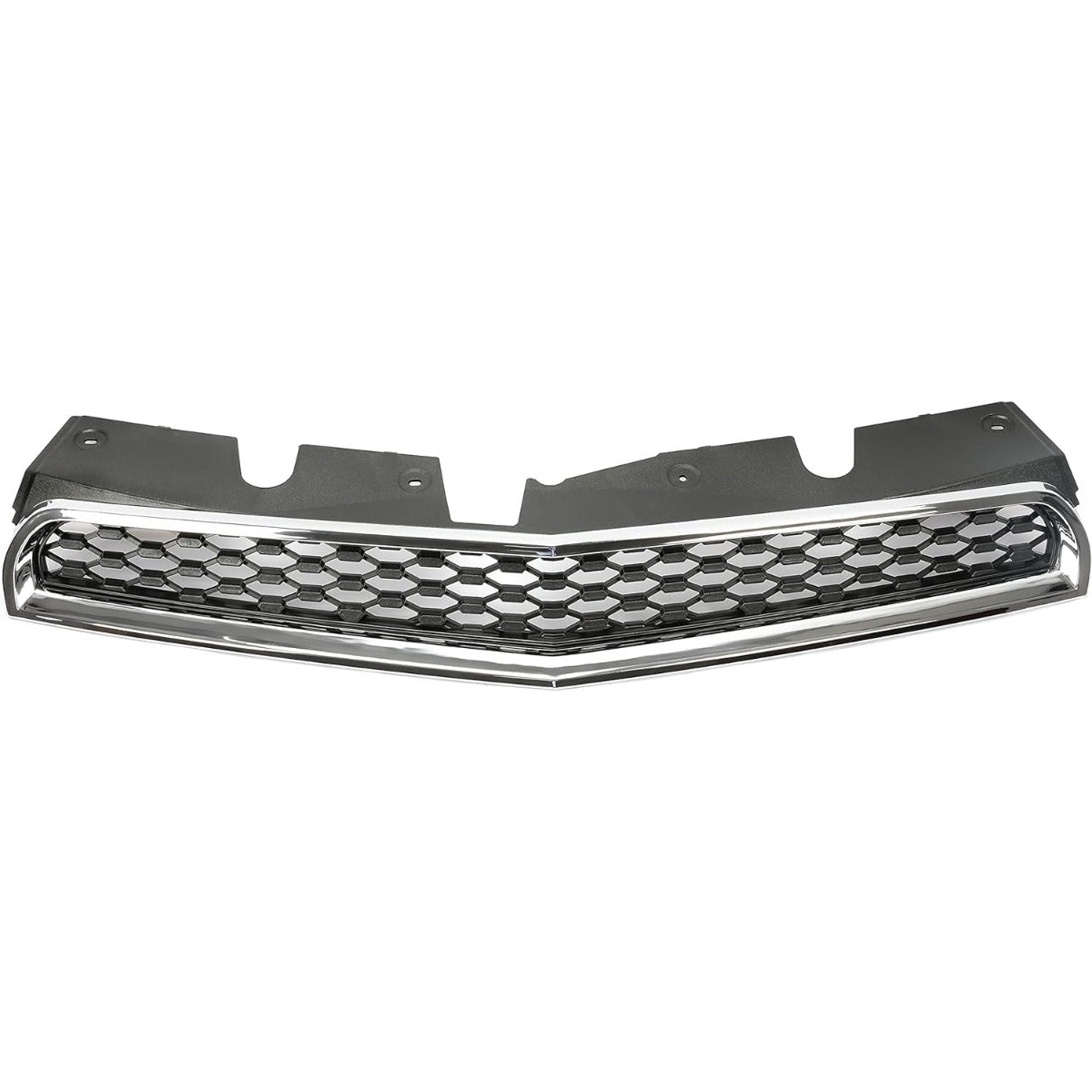 Upper & Lower Grille Compatible with 2010-2015 Chevrolet Chevy Equinox Replacement for 25798744 25798747 GM1200622 GM1200621 Black Chrome Grille Assembly