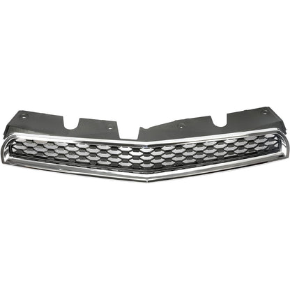 Upper & Lower Grille Compatible with 2010-2015 Chevrolet Chevy Equinox Replacement for 25798744 25798747 GM1200622 GM1200621 Black Chrome Grille Assembly