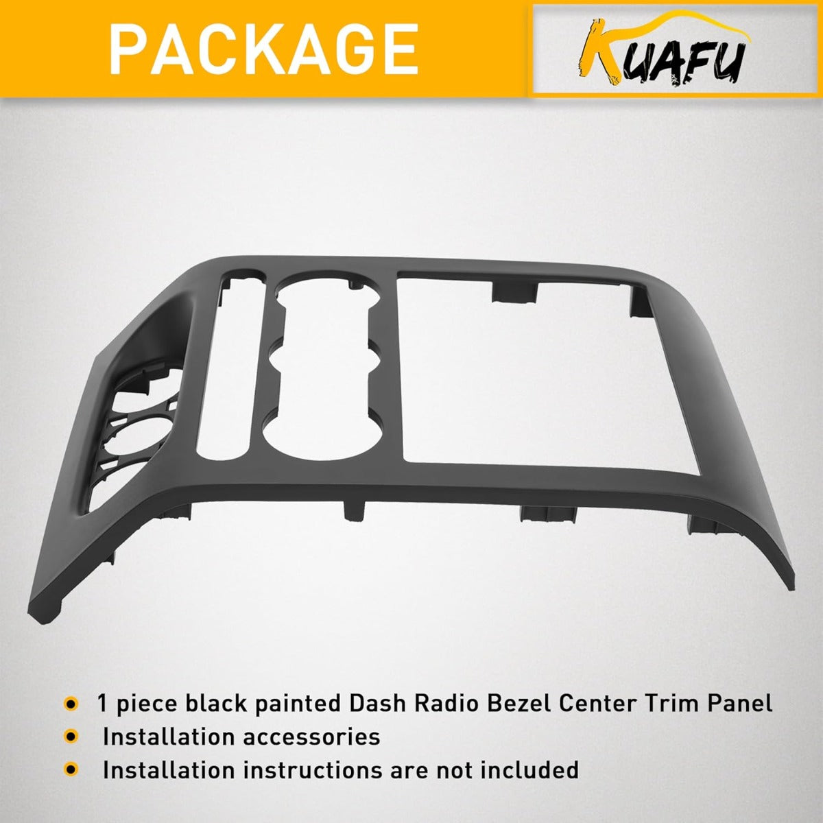 Dash Radio Bezel Center Trim Panel Compatible with 2004-2008 Ford F-150 Replacement for 4L3Z-1504302-AAA, 4L3Z1504302AAA