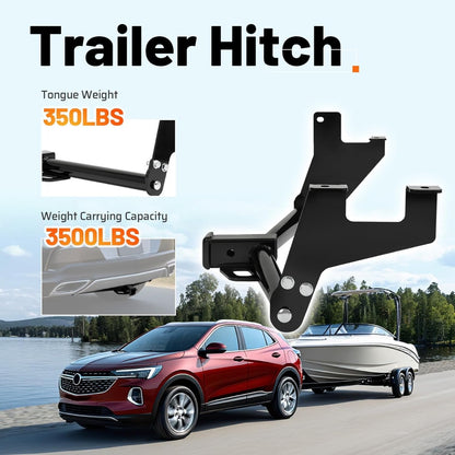 Class 3 Rear Trailer Hitch, 2 Inch Square Receiver Compatible with 2013-2022 Chevy Chevrolet Trax, Buick Encore 3500LBS Steel