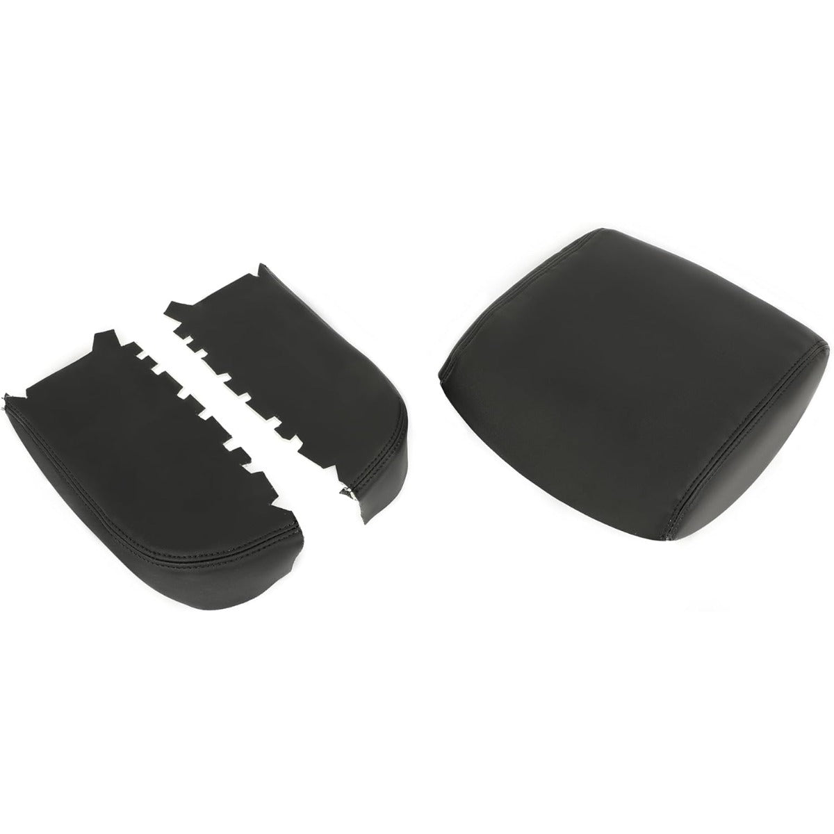KUAFU Center Console & Front Door Armrest Cover Kit Compatible with 2009-2015 Honda Pilot Console Lid Cover Pad Replacement PVC Black