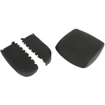 KUAFU Center Console & Front Door Armrest Cover Kit Compatible with 2009-2015 Honda Pilot Console Lid Cover Pad Replacement PVC Black