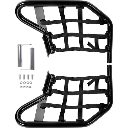 Side Step Nerf Bars Compatible with Yamaha Raptor 700 YFM 700 YFM700R Models Aluminium Foot Guard Pegs W/Black Webbing Nets