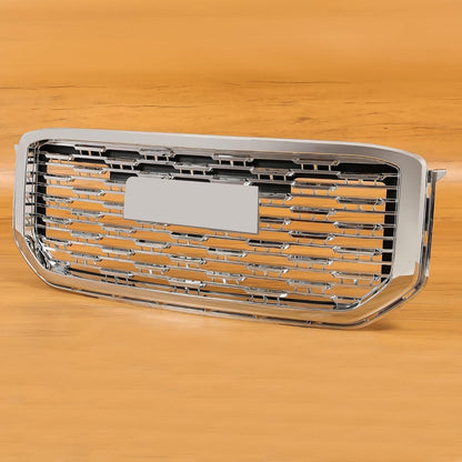 Front Grille Compatible with 2015-2020 GMC Yukon/Yukon XL Bumper Guard Grill Assembly ABS Plastic Chrome Silvery Replacement for GM1200702