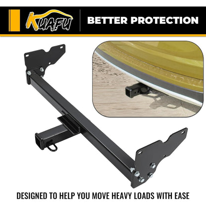 2-Inch Receiver Class 3 Trailer Hitch Compatible with 2018-2024 Volkswagen Tiguan All Black Towing Hitch Receiver