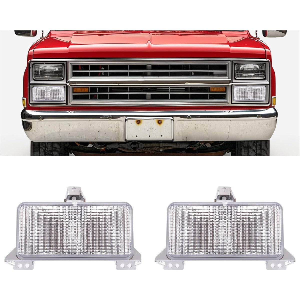 HECASA Pair Turn Signal Light Compatible with 1983-1991 Chevy Chevrolet Blazer GMC Suburban C/K/R/V Pickup Truck Replacement for GM2520122 GM2520122 Parking Light Lamp Driver&Passenger Side Clear Lens