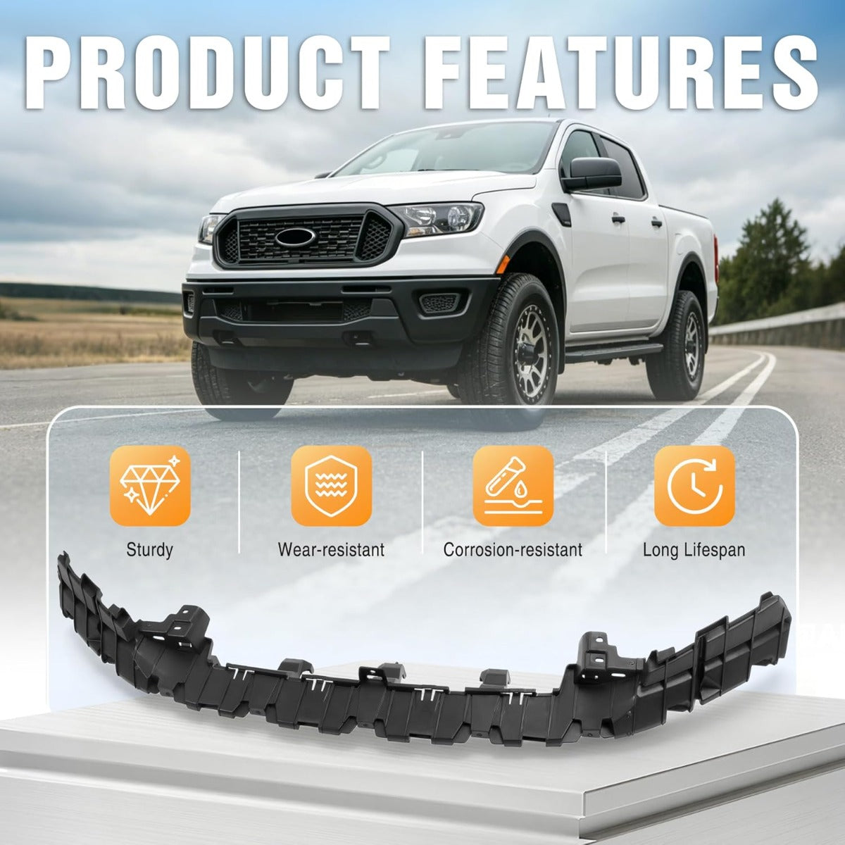 KUAFU 3Pcs Bumper Bracket Compatible with 2019-2023 Ranger