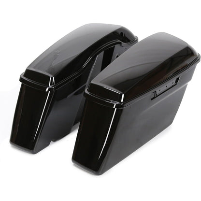 Pained Black Hard Saddlebags Saddle Bags   for 2014-2024 Harley Davidson Touring Models Street Road Glide Road King(W/O Hardware)