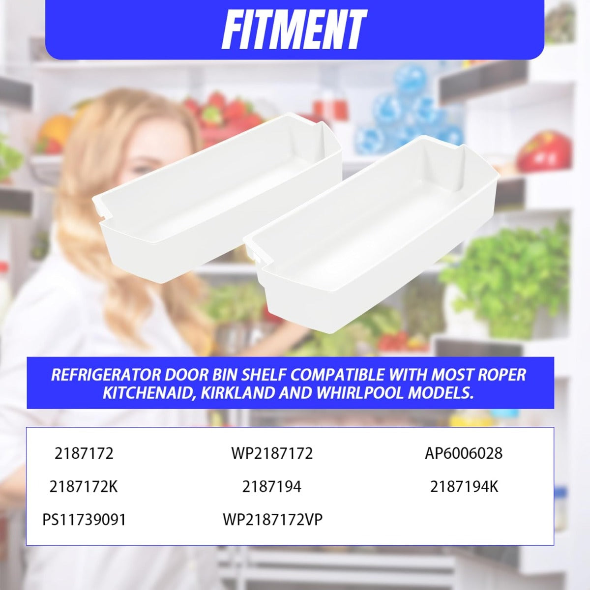 Kojem 2187172 Replacement Refrigerator Door Bin Shelf Compatible