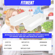 Kojem 2187172 Replacement Refrigerator Door Bin Shelf Compatible with Most Roper, Kitchenaid, Kirkland and Whirlpool models Refrigerator Door Bin White - 2 PCS