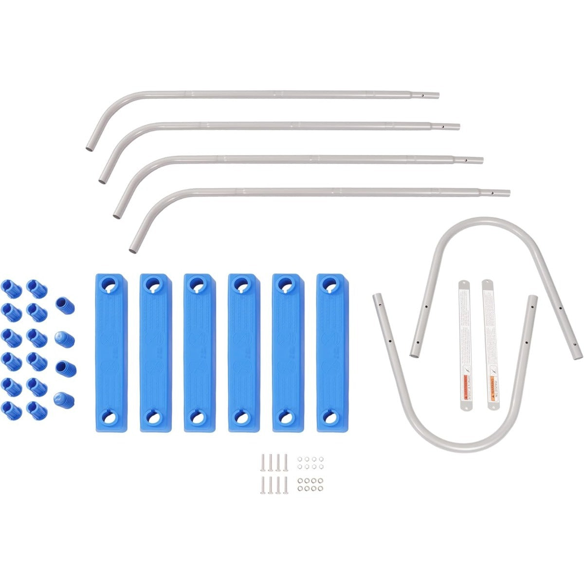 KUAFU 36 Inch Swimming Pool Ladder 52 Inch High Heavy Duty Steel Above Ground with 3 Plastic Removable Steps Non-Slip Blue Fit for Entry and Exit Outdoor Swim Pools
