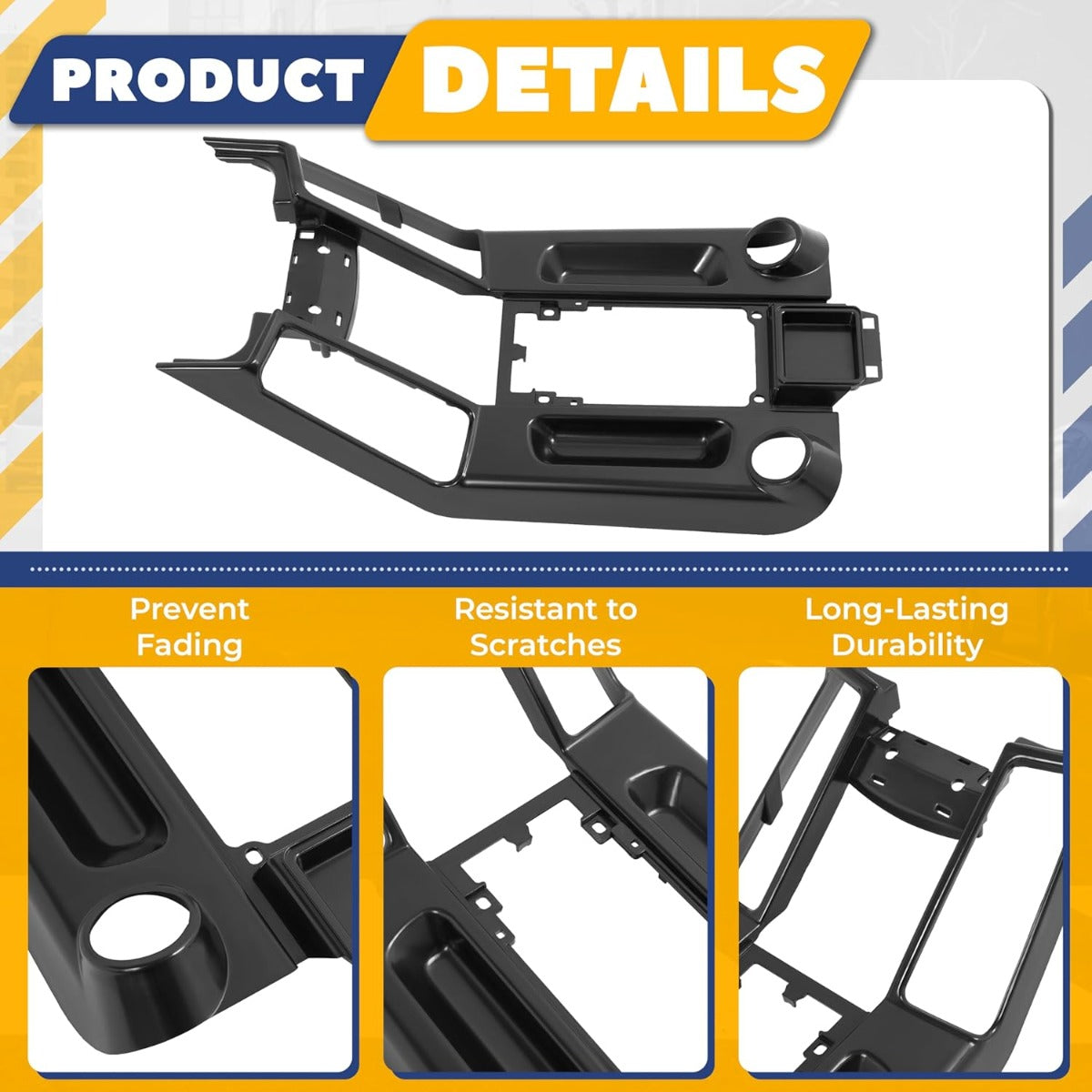 Center Console Cover Compatible with 2003-2006 Land Rover Range Rover Replacement for FJV500190PVA ABS Plastic Black