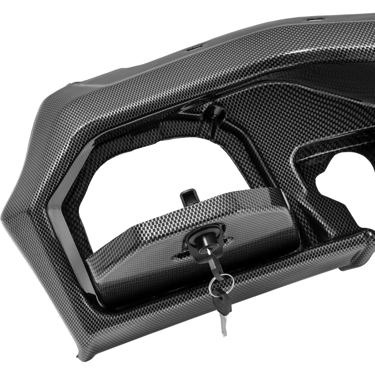 WUTIST Dashboard Cover Compatible with 2017-Up Yamaha Drive2 Golf Cart | W/Locking Doors Carbon Fiber Color Plastic+Steel