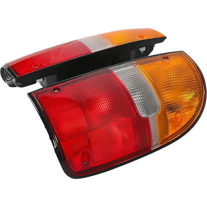 ECOTRIC Tail Light Brake Lamp Driver Left & Passenger Right Taillight W/Bulb Compatible with 1995-2000 Toyota Tacoma Halogen Rear Tailight Replacement for TO2800116 TO2801116 8156004030 8155004030