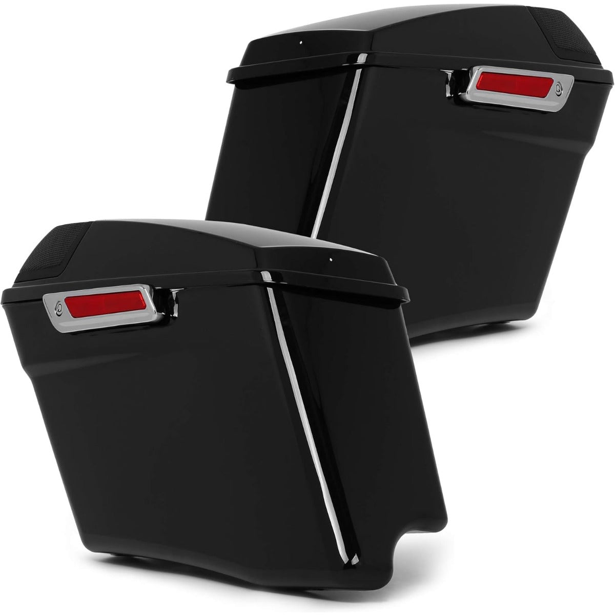 5 Inches Extended Saddlebags w/speaker lids Compatible with 1993-2013 Harley Davidson Road King Glide Electra Street Glide All Touring Models Stretched Hard Saddle Bags LTB20