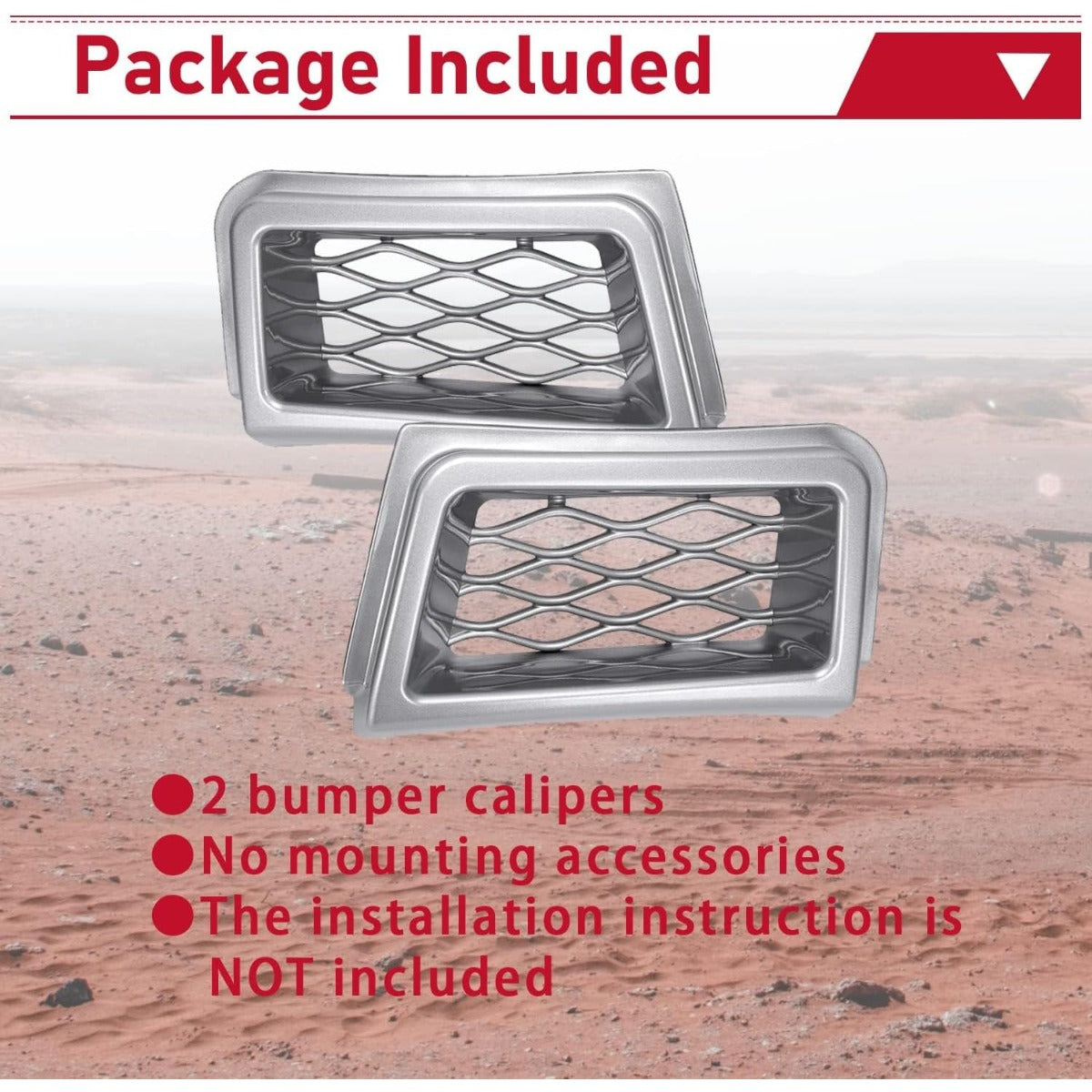 Bumper Caliper Air Duct Set Compatible with 2003-2007 Chevy Silverado 1500 Silver Front Right & Left Air Duct Cover
