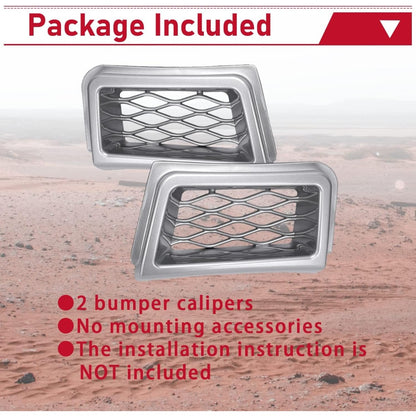 Bumper Caliper Air Duct Set Compatible with 2003-2007 Chevy Silverado 1500 Silver Front Right & Left Air Duct Cover