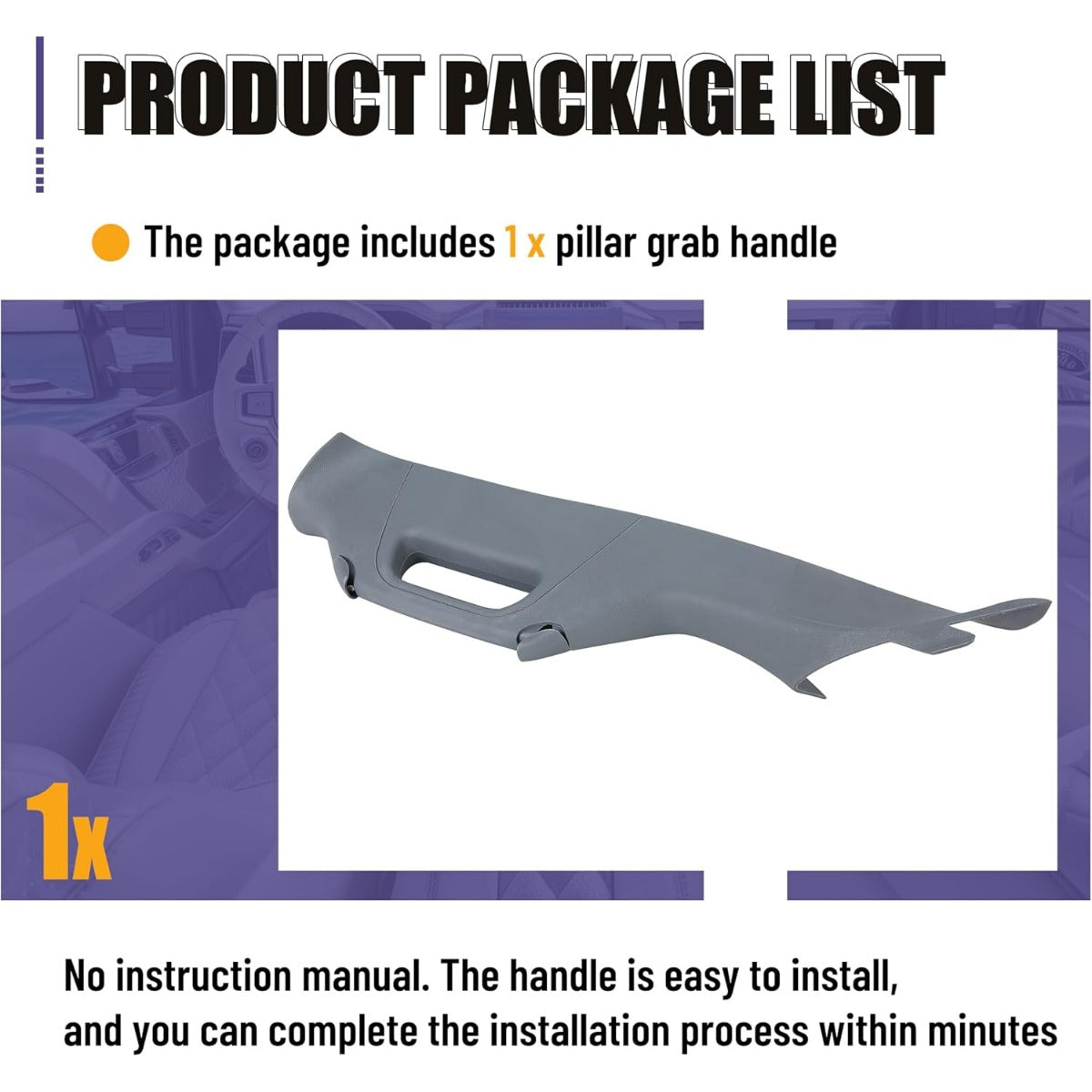 A Pillar Grab Handle Interior Trim Left Driver Side Compatible with 2011-2016 Ford F-250 F-350 F-450 F-550 Super Duty Replacement for BC3Z-2503599-AC - Gray LYAP-060-GRAY-L
