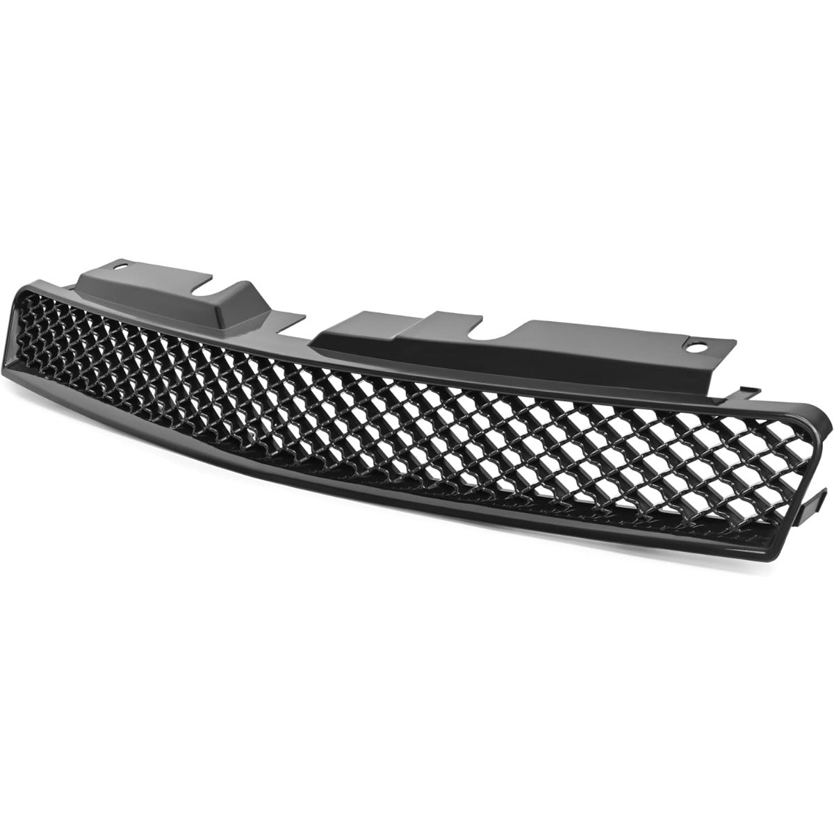 Front Bumper Upper + Lower Grille Compatible with 2006-2013 Chevy Impala 2014-2016 Chevrolet Impala Limited Replacement for GM1200551 Hood Black Mesh Grill Insert Guard Plastic(ABS+PP)