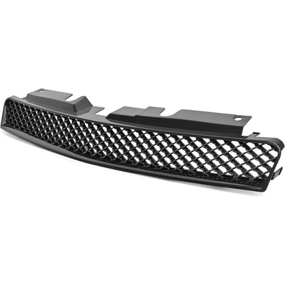 Front Bumper Upper + Lower Grille Compatible with 2006-2013 Chevy Impala 2014-2016 Chevrolet Impala Limited Replacement for GM1200551 Hood Black Mesh Grill Insert Guard Plastic(ABS+PP)