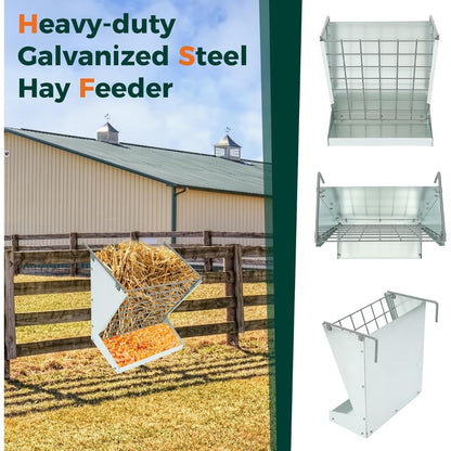 KUAFU Hay Feeder 2 in 1 Hay Rack Wall Mount Goat Feeders,Heavy Duty