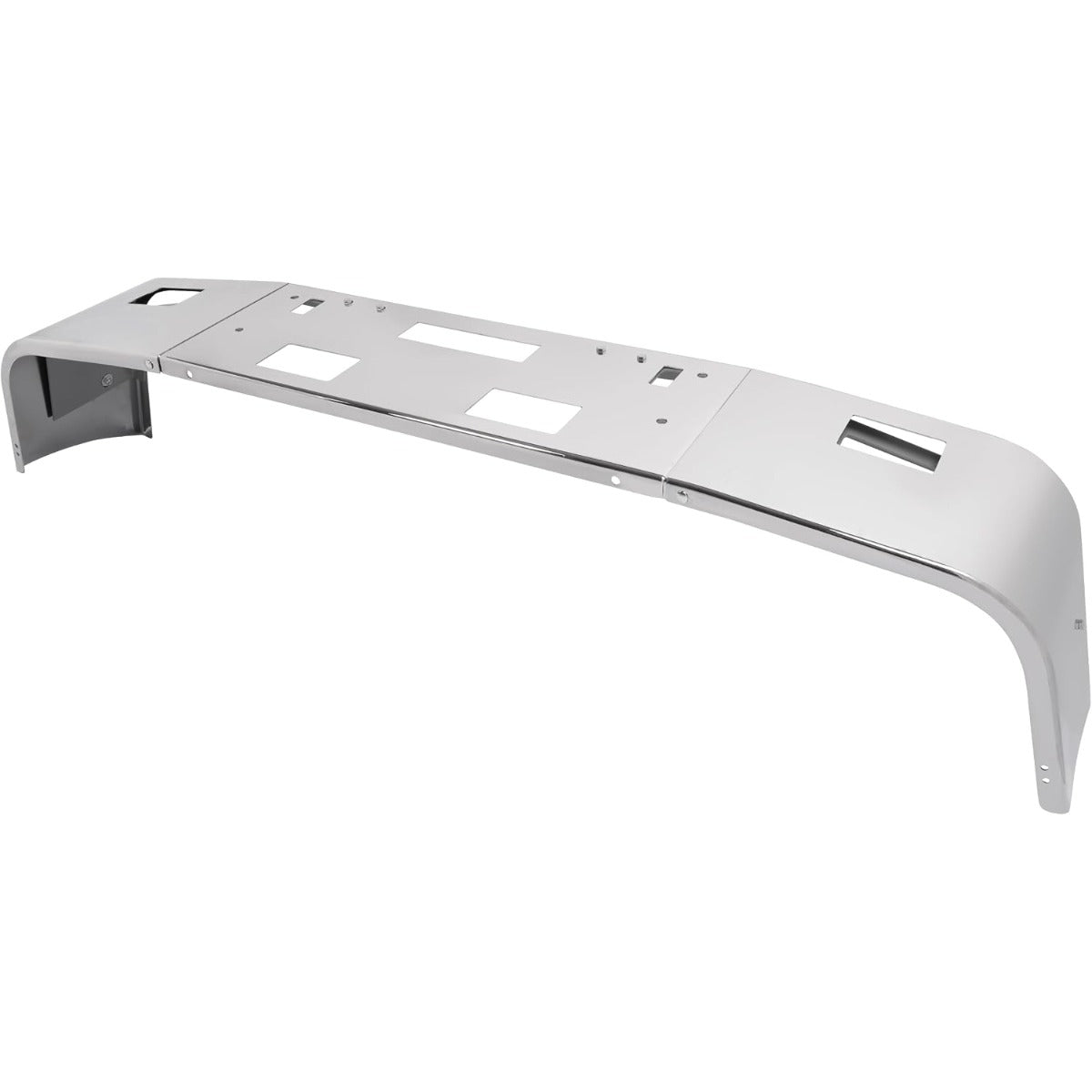 ALMULOO Front Bumper 3Pcs w/Tow, Vent, Fog Light Cut-outs