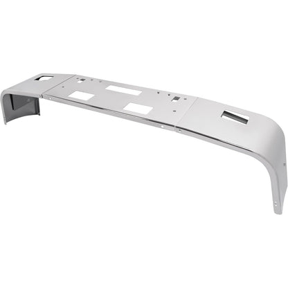 ALMULOO Front Bumper 3Pcs w/Tow, Vent, Fog Light Cut-outs
