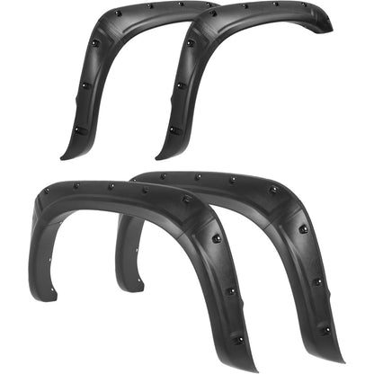 4Pcs Fender Flares Set Compatible with 2002-2009 Dodge Ram 1500 2500 3500 (Not Fit 06-09 8ft Bed Models) with Fleetside 76.3 inch Bed Pocket Riveted Front & Rear Wheel Arch Cover Protector