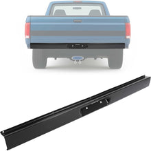 KUAFU Rear Roll Pan Compatible with 1987-1996 Ford F150 Styleside/Fleetside Bed W/LED License Light and Plate Box Bumper Rollpan Face Bar Steel Black