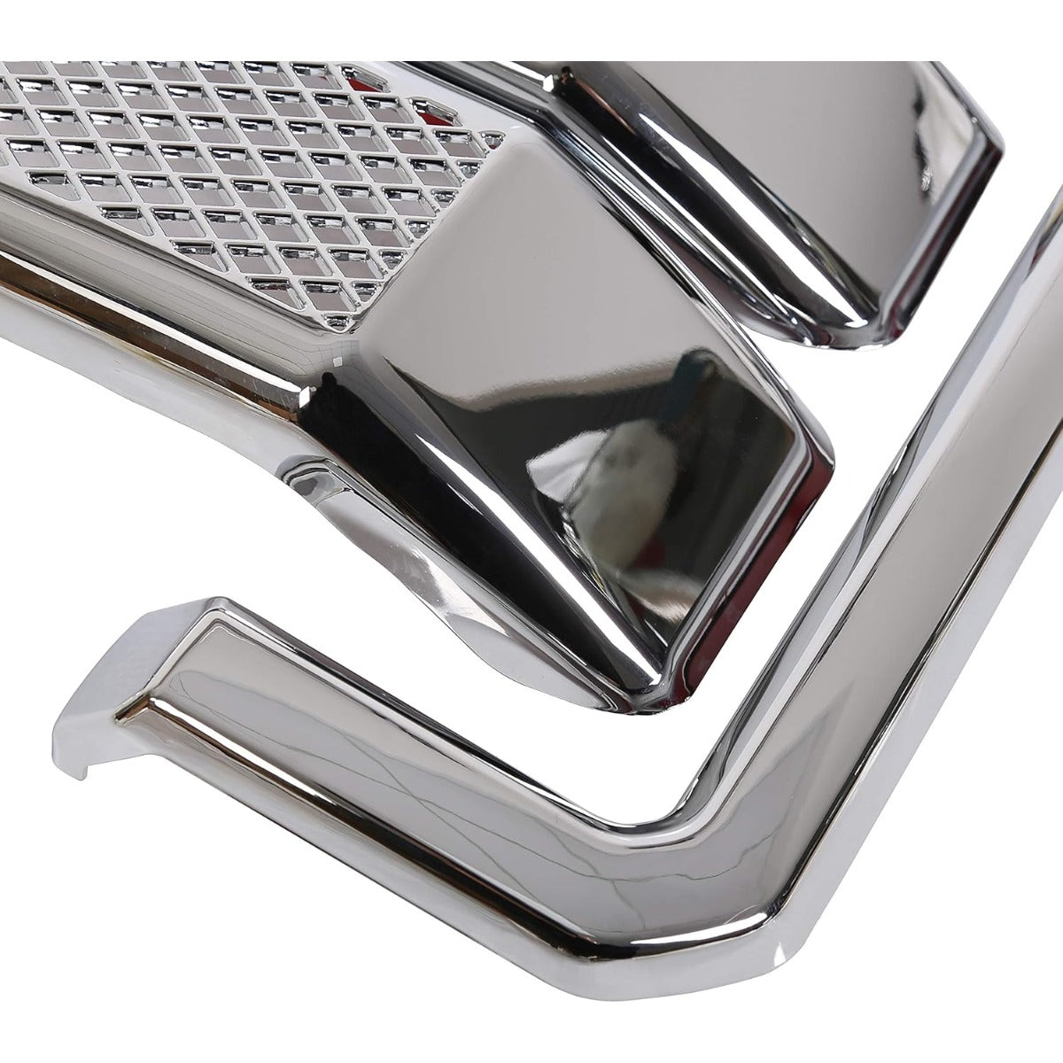 Mesh Grille Cover Compatible With 2011-2016 Ford F250 F350 Super Duty Chrome Bumper Grill Hood Overlay 4PCS Cover Only- NOT a Grille Replacement