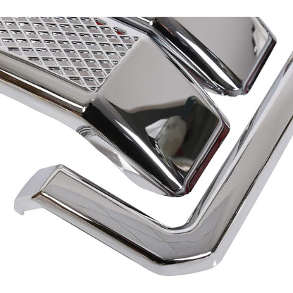 Mesh Grille Cover Compatible With 2011-2016 Ford F250 F350 Super Duty Chrome Bumper Grill Hood Overlay 4PCS Cover Only- NOT a Grille Replacement